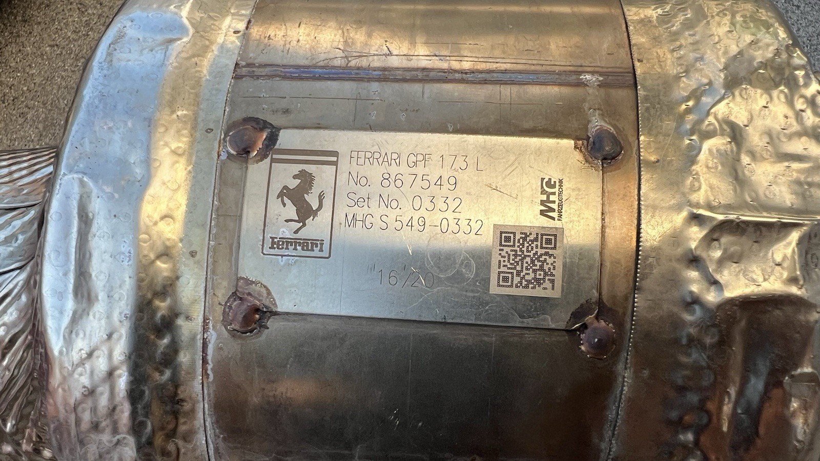 FERRARI SF90 FACTORY EXHAUST MUFFLER OEM PART #867549 #867548