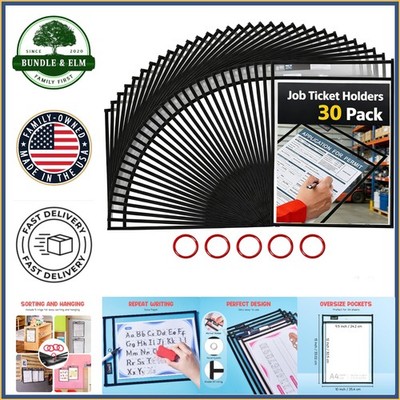 Durable Reusable Dry Erase Sleeves with Metal Eyelets for Easy Display & Sorting