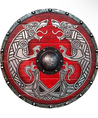 Mittelalter Schild Wikinger 24'' Holzschild Schwermetall passend für Cosplay & Dekor