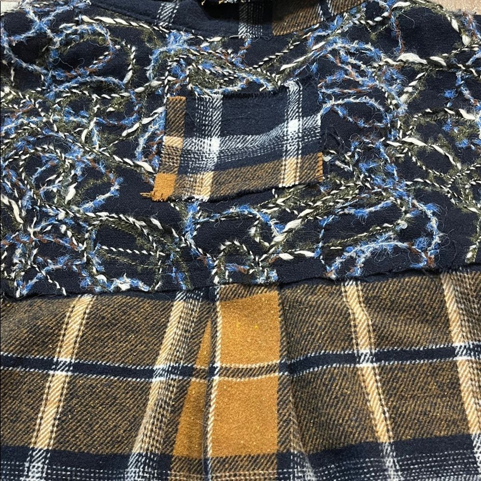 POL Women’s Large Shacket Plaid Patchwork Shirt F… - image 9