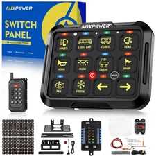 Auxpower 12 Gang Switch Panel Wireless B412 RGB Switch Panel with Remote Cont...