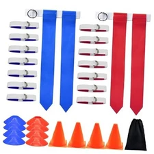 Flag Football Set, 14 Player/ 28 Player Football Flags and Belts Set, Includes 
