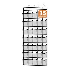 35-Pocket Over the Door Shoe Organizer - Large Mesh Hanging Shoe Rack for Clo...