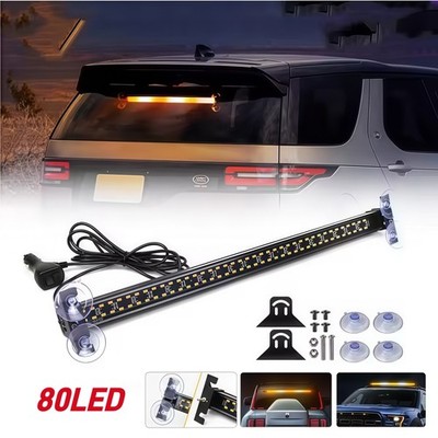 Car Emergency Strobe Light Bar Windshield Hazard Warning Flashing Suction Lamp