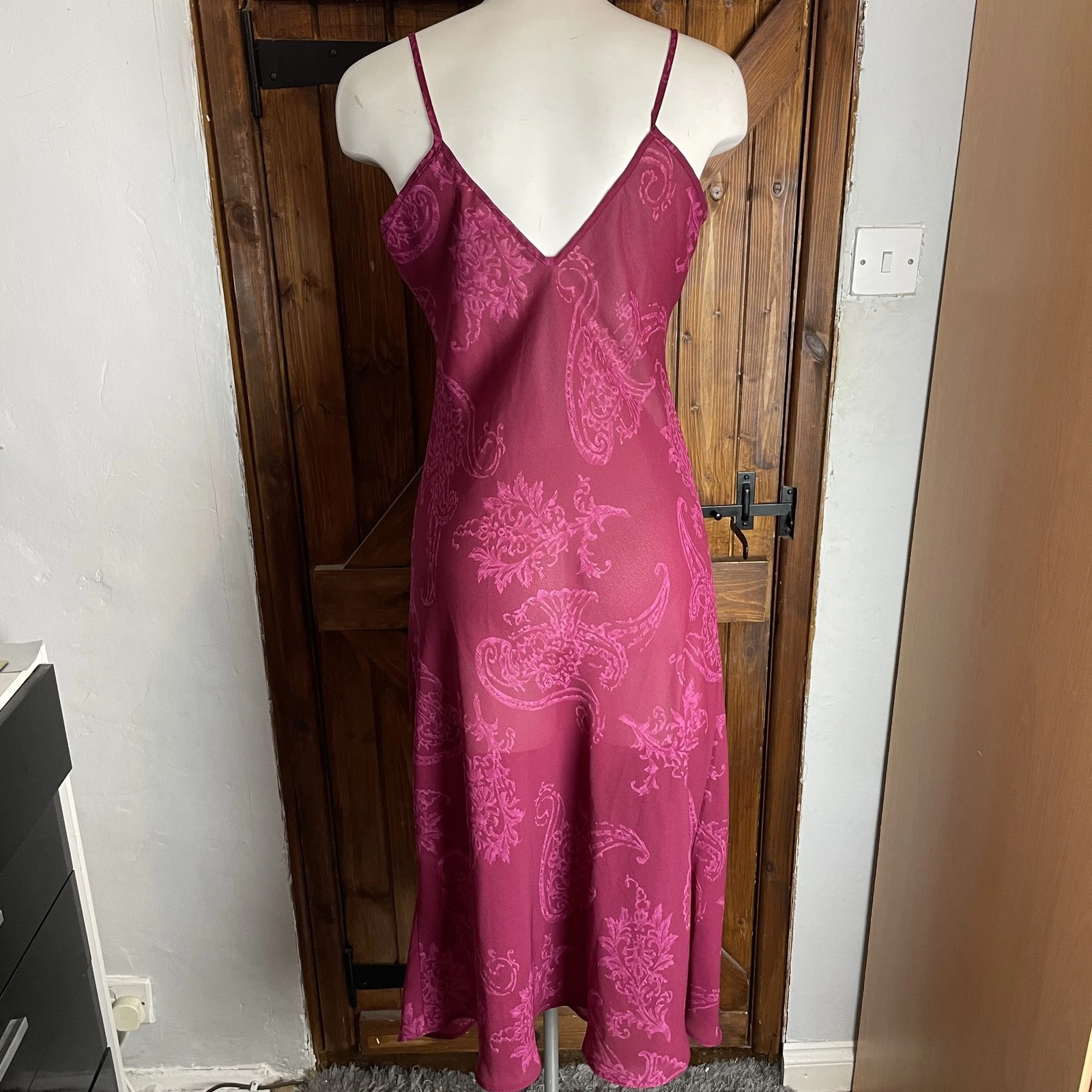 UNDERCOVER Abito Victoria's Secret rosa floreale cami senza maniche midi slip taglia large