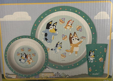 New Bluey Mealtime Set Plate Bowl Tumbler 8 in plate