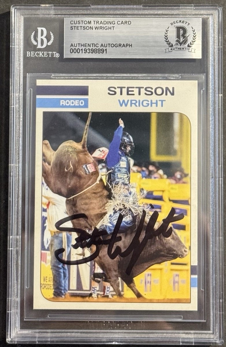 Stetson Wright Signed Auto 10x Champ NFR Rodeo Custom Trading Card
