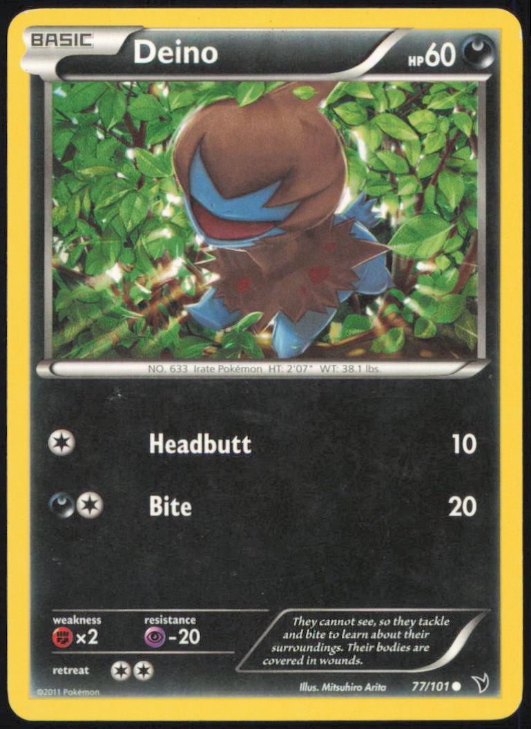 DEINO 77/101 COMMON NOBLE VICTORIES POKEMON LIGHTLY PLAYED