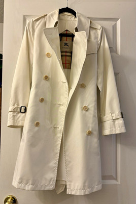 Burberry London Anka Beige Belted Mid-Length Trench Coat Check Lining 2P