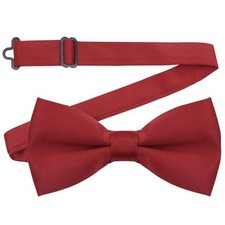 Mens Bow Tie, Solid Bow Ties for Men, Pre-tied Black Bowties Men for A:dark Red