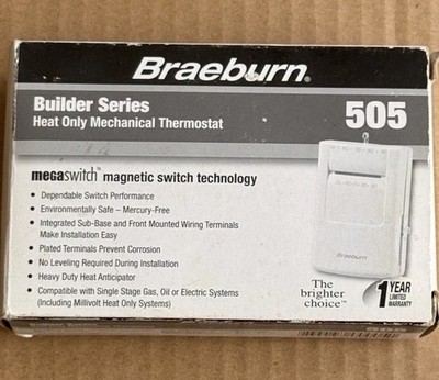 Braeburn 505 Builder Series Heat Only Mechanical Thermostat Non-Programmable
