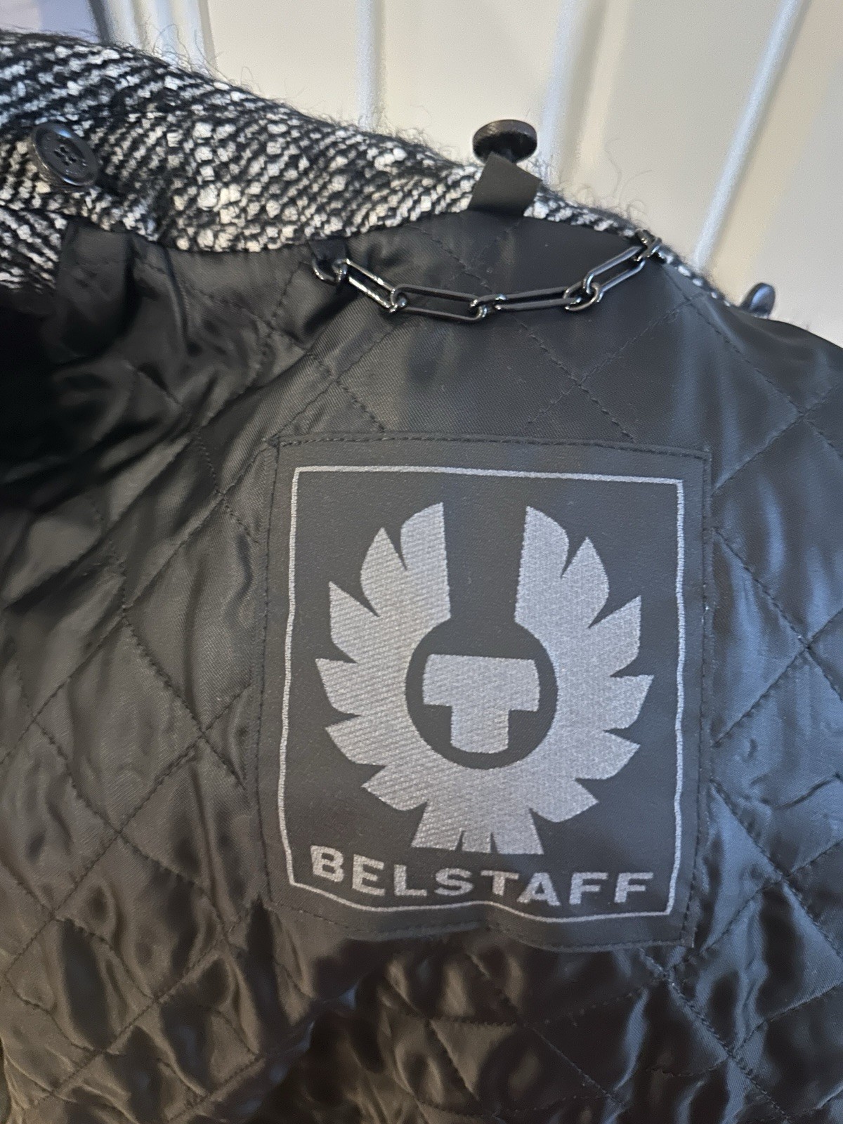 Rare Belstaff Men’s Biker Jacket -Wool Tweed & Detachable Shearling Collar - 48 image 10