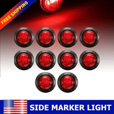 Red Marker Lights 3/4" LED Truck Trailer Round Clearance Side Light Super Bright