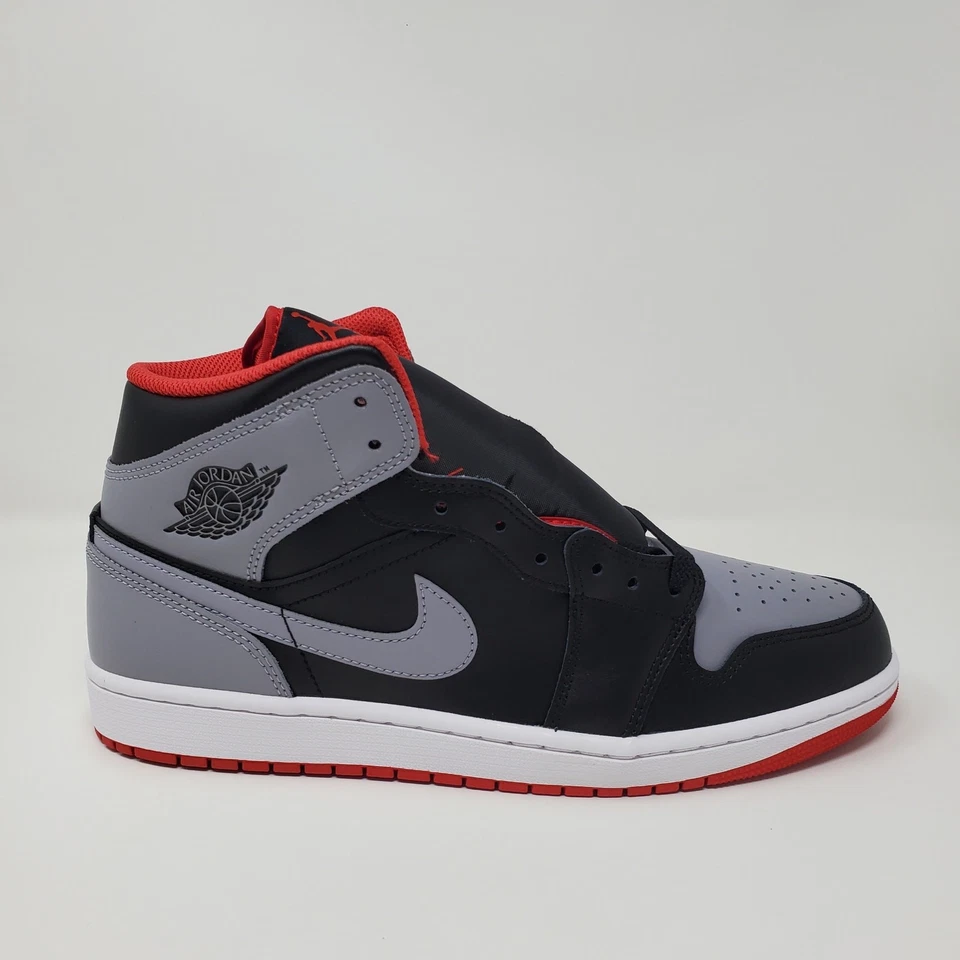 Nike Air Jordan 1 Mid Bred Shadow Negro Rojo Zapatos DQ8426-006 Para hombres Talla 11 Foto 4 de 4