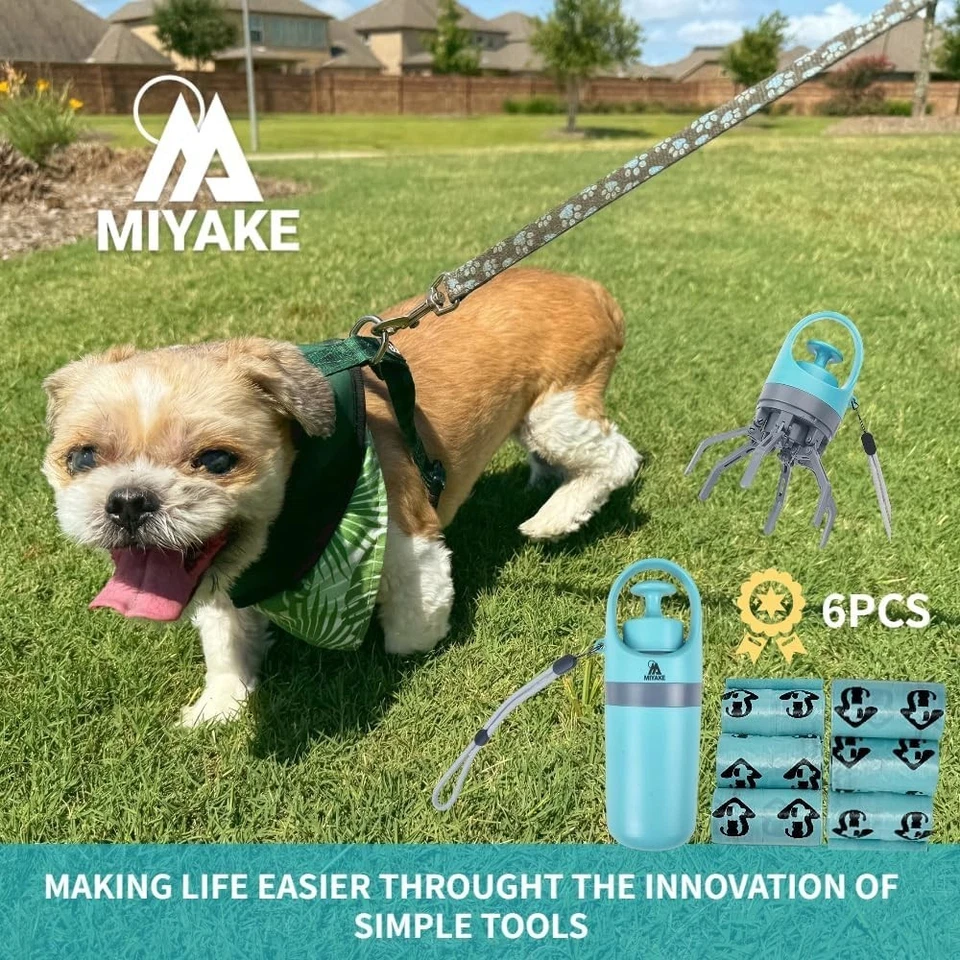 Miyake Mini Portable Pooper Scooper with Built in Poop Bag Dispenser, 3-in-1 Dog - Image 4 of 4