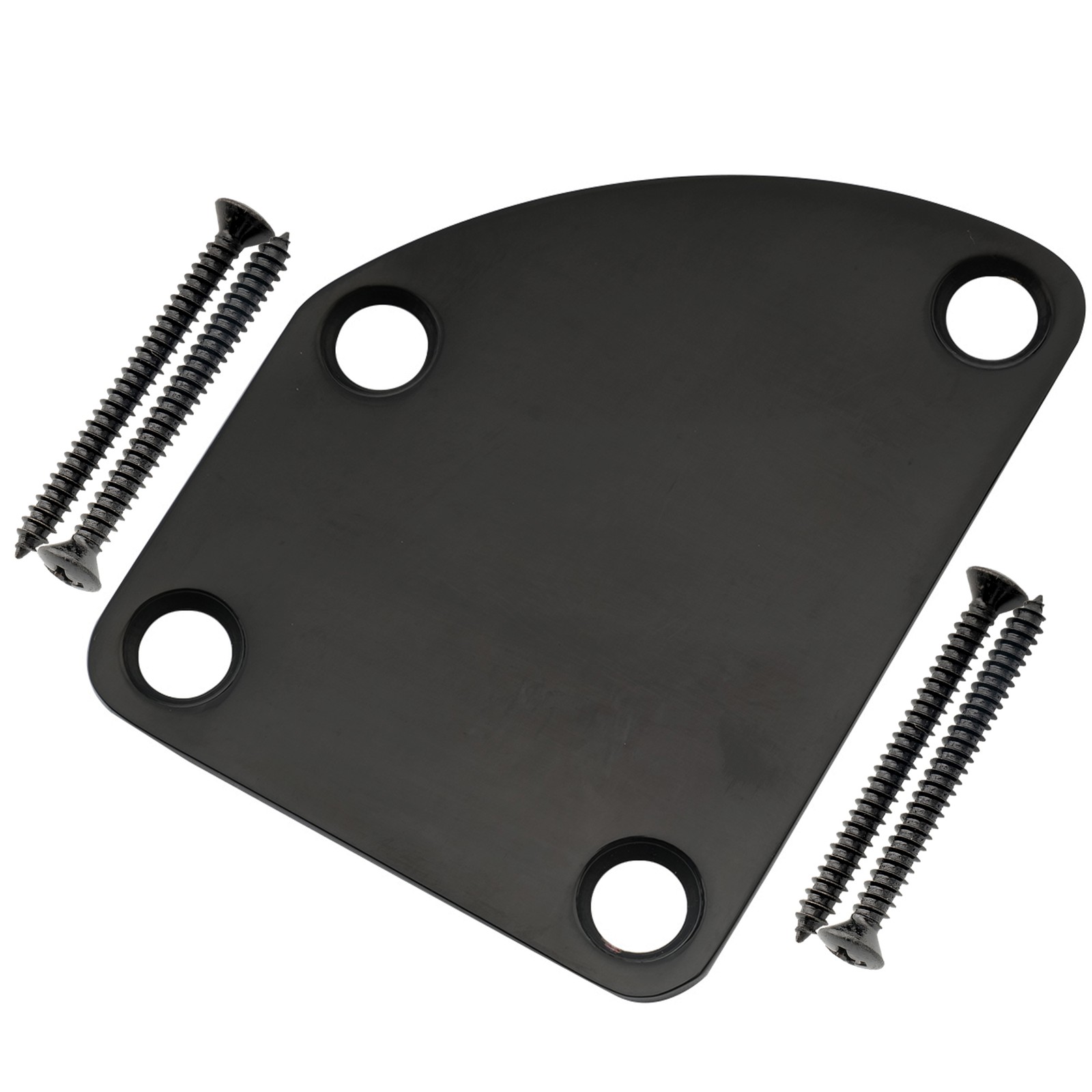 Musiclily Pro Black Steel Contoured Heel Neck Plate For Strat Tele Guitar Bass