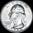 1964-P 25C Washington Quarter. BU (90% Silver) Beautiful Coin #2 💥