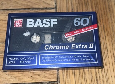BASF  CHROME EXTRA  II   60  1989     TYPE II   BLANK CASSETTE TAPE (SEALED)