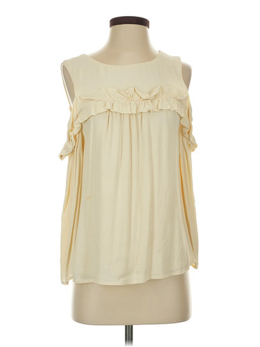 June & Hudson Women Ivory Sleeveless Blouse S
