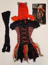 Girls XL 14-16 Fun World Little Red Wolf Childs Costume 3 Pieces (NO Sleevelets)