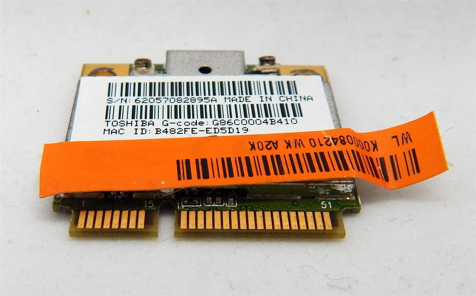 Toshiba G86C0004B410 Wireless mini-PCI Express (PCIe) card WiFi 802.11 b/g/n  - Image 3 of 4