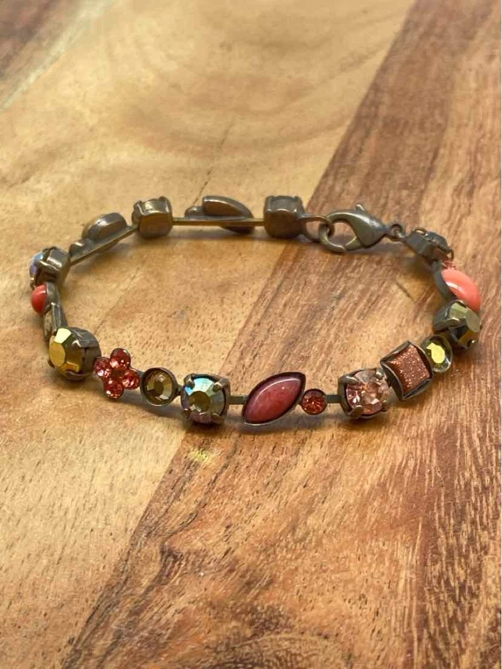 Pulsera Sorrelli Naranja Multi Cierre Piedra Usada Foto 2 de 4