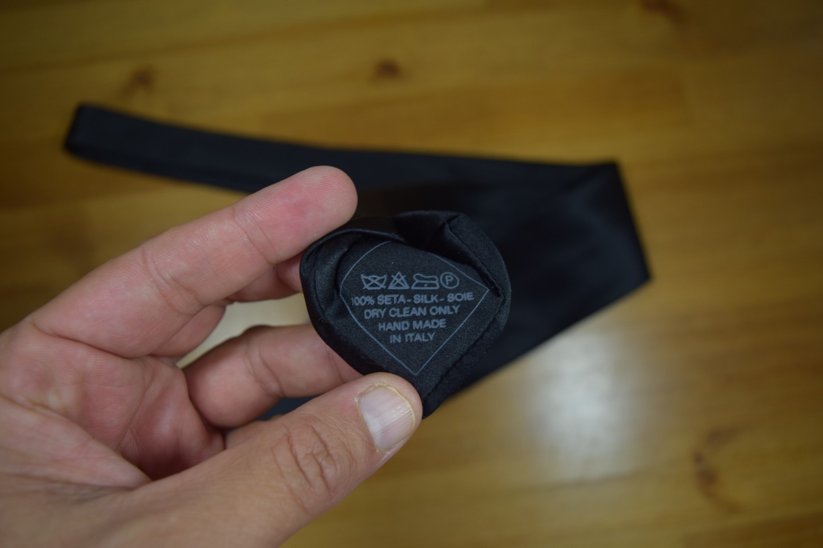 $490 BRIONI Lux Essential Solid Black Satin XL Ne… - image 13