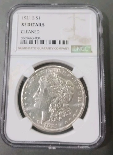 1921 S Morgan Silver Dollar Cleaned XF Details San Francisco Mint
