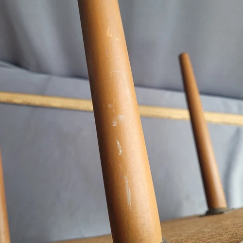Mesa auxiliar esquinera vintage Mcm soporte para plantas efecto madera patas boomerang dansette - Imagen 10 de 13