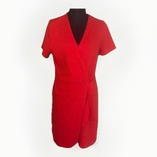 Casual Chic Mediterranean Resort Vibe J Crew Textured Knit Faux Wrap Dress M