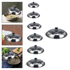 Stainless Steel Wok Lid Cookware Lid Convenient Rust Resistant Silver Easy to