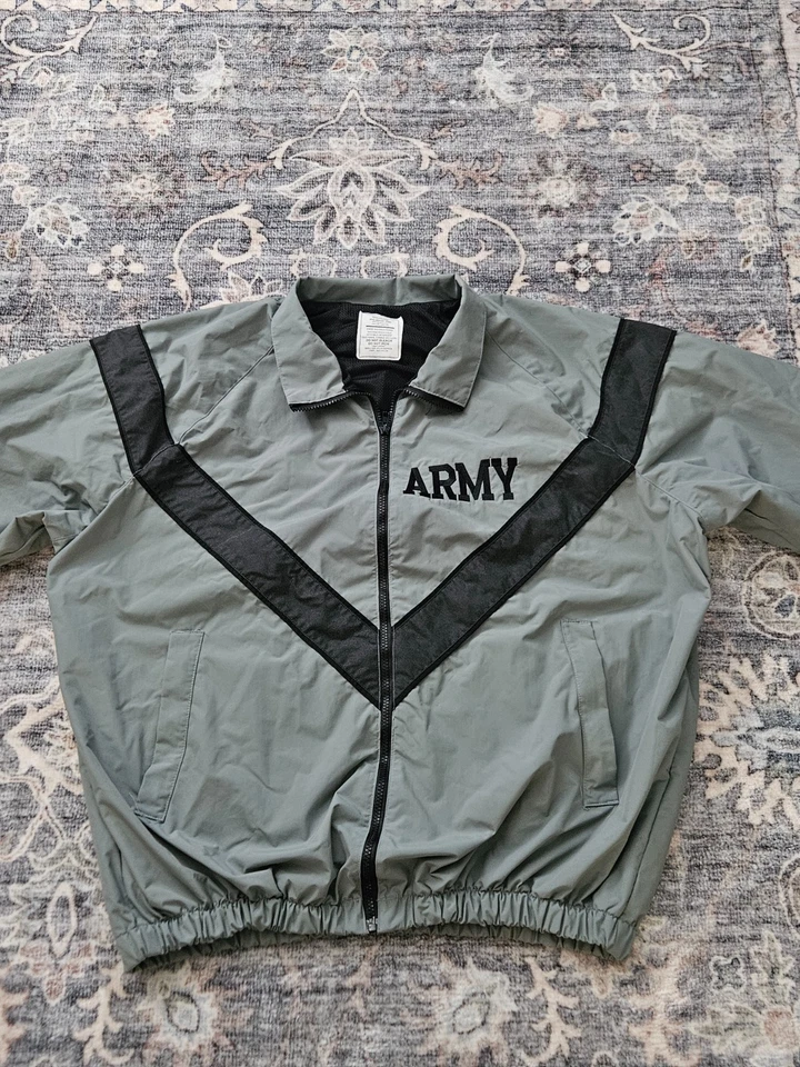 Army Jacket Men's M Long Full Zip Activewear Nylon Gray Reflective - Image 3 of 4