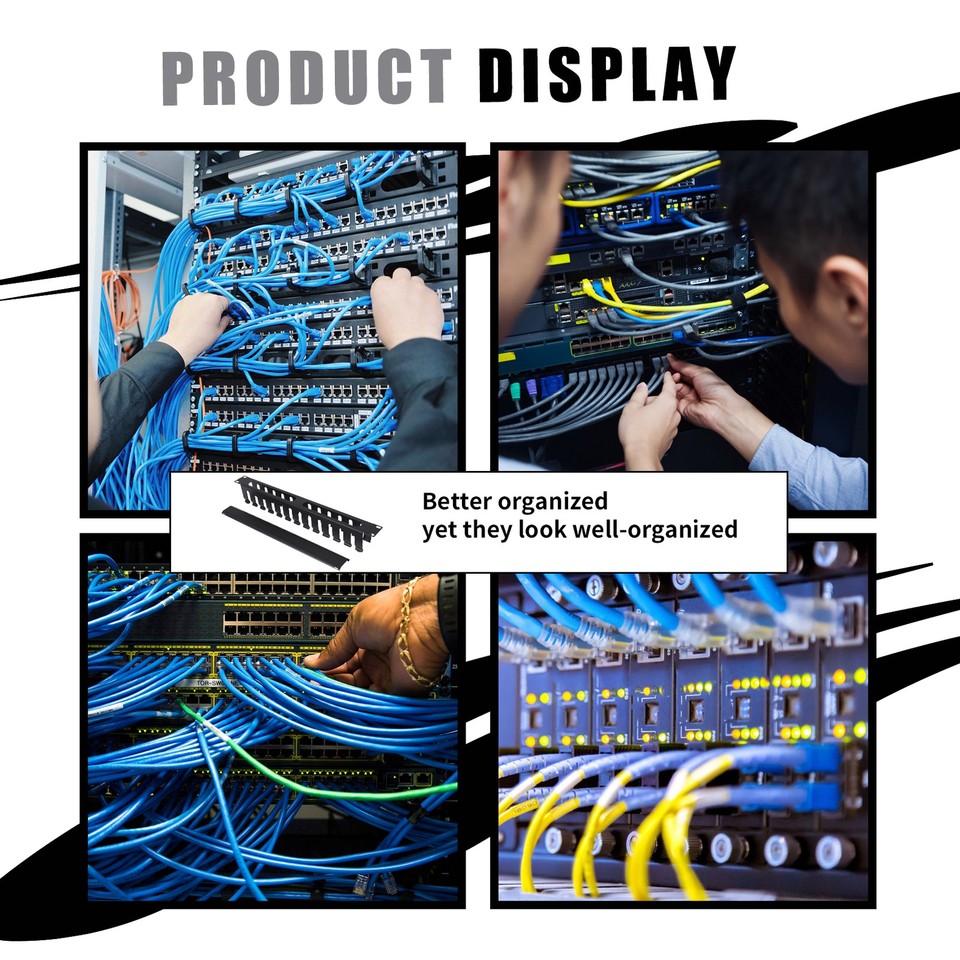 1U Kabel Management Horizontal Montiert 19 Server Rack, 12 Slot ...