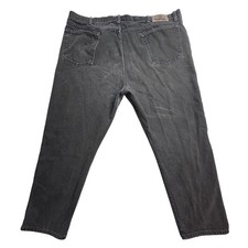 Vintage Wrangler Mens Jeans 42x27 Black Denim Straight Leg Faded WA250K USA 90s