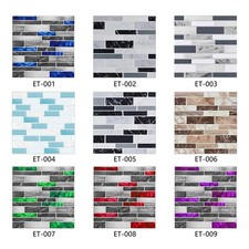 10pcs Wall Stickers Home Simulated Marble Pattern Self-adhesive Tile Stickers