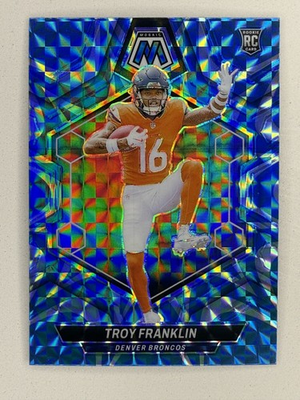 #ad 2024 Panini Mosaic Rookies Troy Franklin #378 Reactive Blue Mosaic Prizm RC $4.00