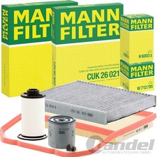 MANN FILTER INSPEKTIONSPAKET+HYDRAULIKFILTER passend für VW POLO 6 AW1 65+75 PS