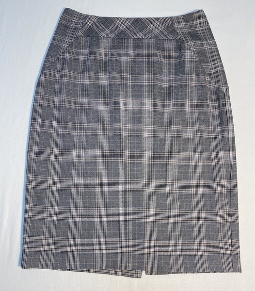 Preview Skirt Womens 8 Grey Check Plaid Pencil Knee Length Work Office Business