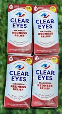 (4) Maximum Redness Relief Eye Drops 0.5 oz  by Clear Eyes Exp 06/2027