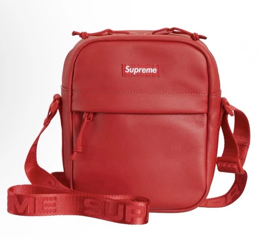 Supreme Red Leather Bags for Men for sale | eBay