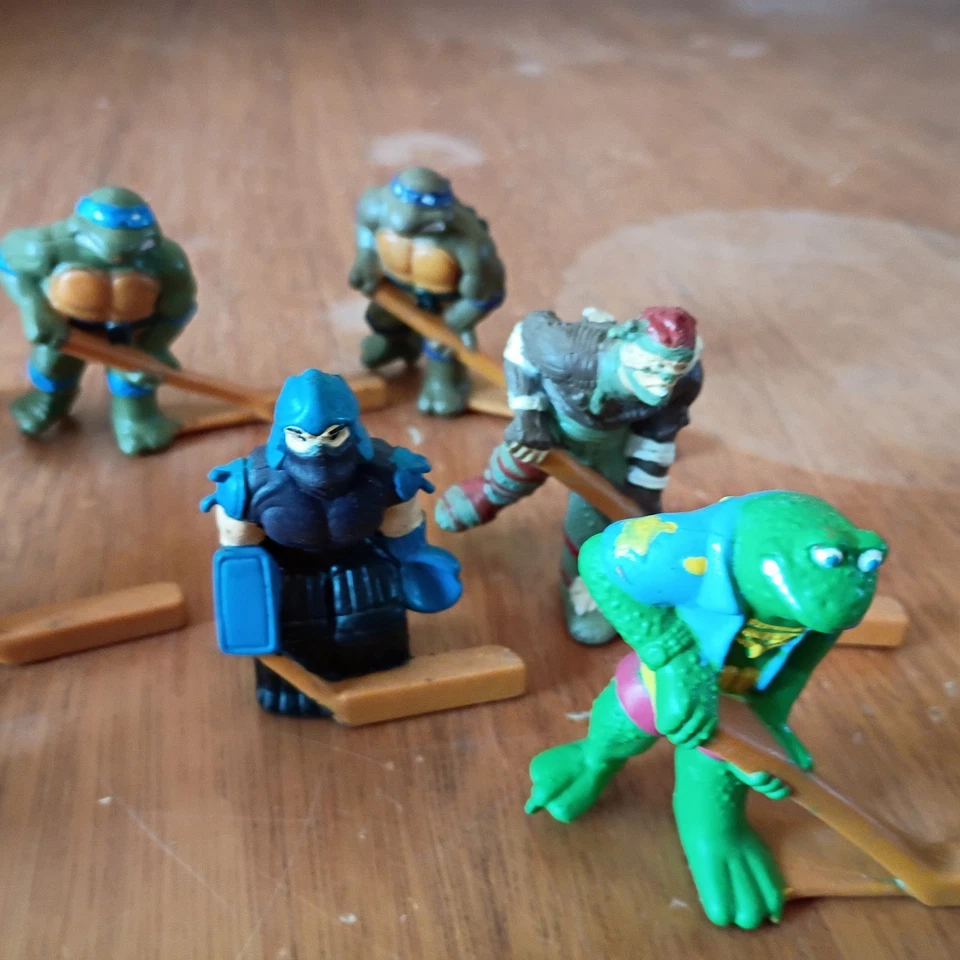 Tmnt 1990 Remco Alcantarilla Hockey Teenage Mutant Ninja Turtles Lote de 9 Foto 3 de 4