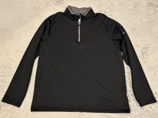 Nike Pullover Dri-Fit 1/4 Zip Top Mens Large Black Long Sleeve Pullover Athletic