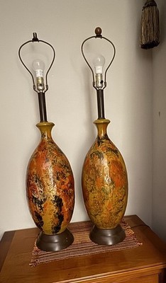 Rare Mid Century Underwriters Laboratories ART Pottery  Lamps Set -2
