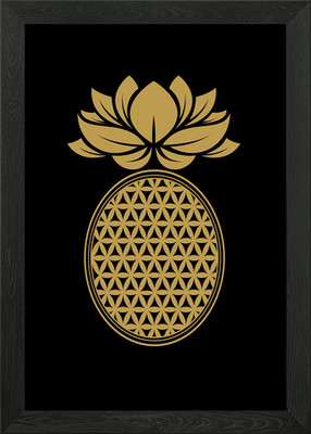 Ananas Goldene Ananas Gerahmtes Wandbild Poster Leinwanddruck Bild