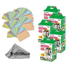 Fujifilm Instax Mini Instant Film 100 Sheets  Frame Stickers Microfiber Cloth