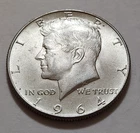 1964 John F Kennedy Half Dollar 90% Silver 50c         (X17)