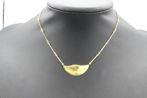 Women's 585 Yellow Gold Necklace/Necklace with approx. 0.04ct. Brilliant L. 380mm - Picture 2 of 6