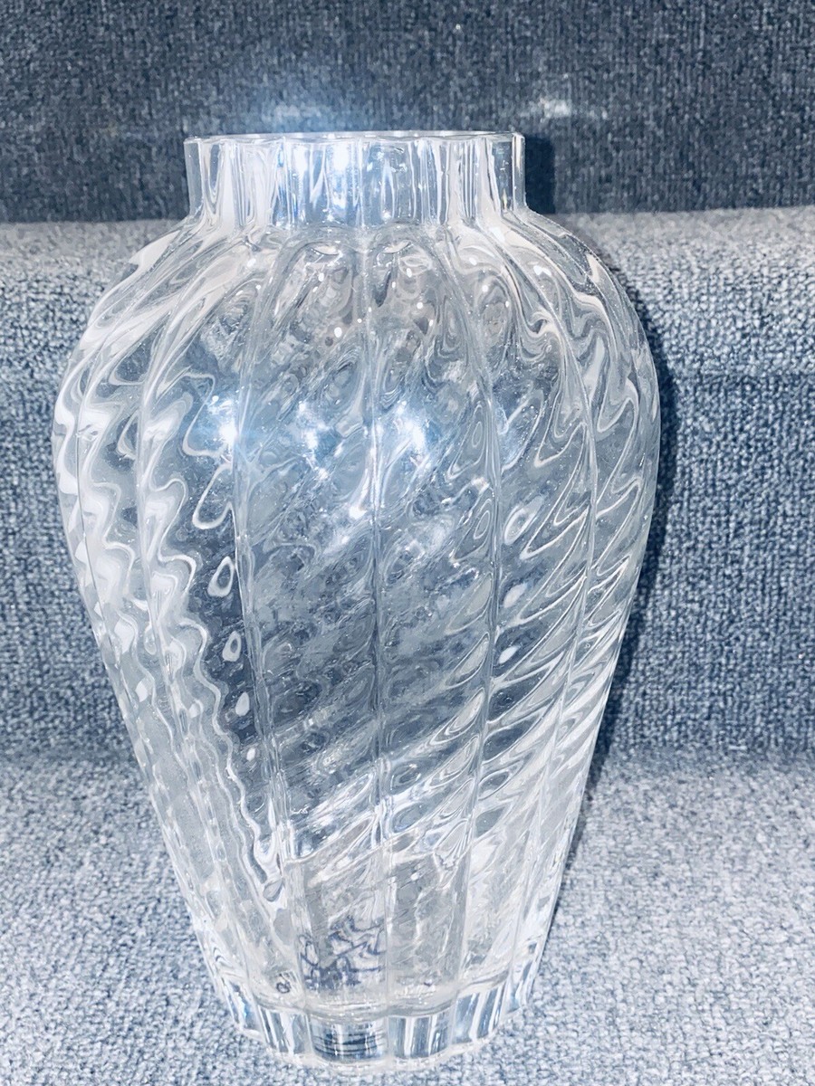 Vintage Tiffany & Co. 13 1/4” Oriental Flower Vase Clear Large