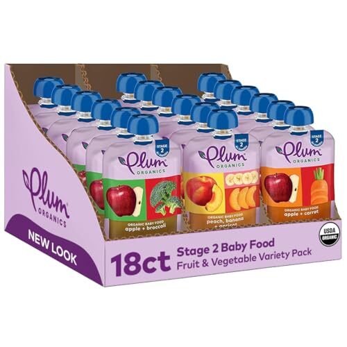 Stage 2 Organic Baby Food - Fruit and Veggie Variety Pack - 4 oz Pouch (Pack ...