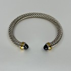 Bracelet Sterling Silver and Black Onyx Authentic David Yurman 7mm Classic Cable